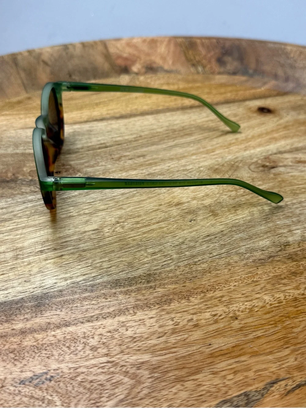 Green Tortoise Polarized Round Sunglasses Retro Panto 48-21-140
